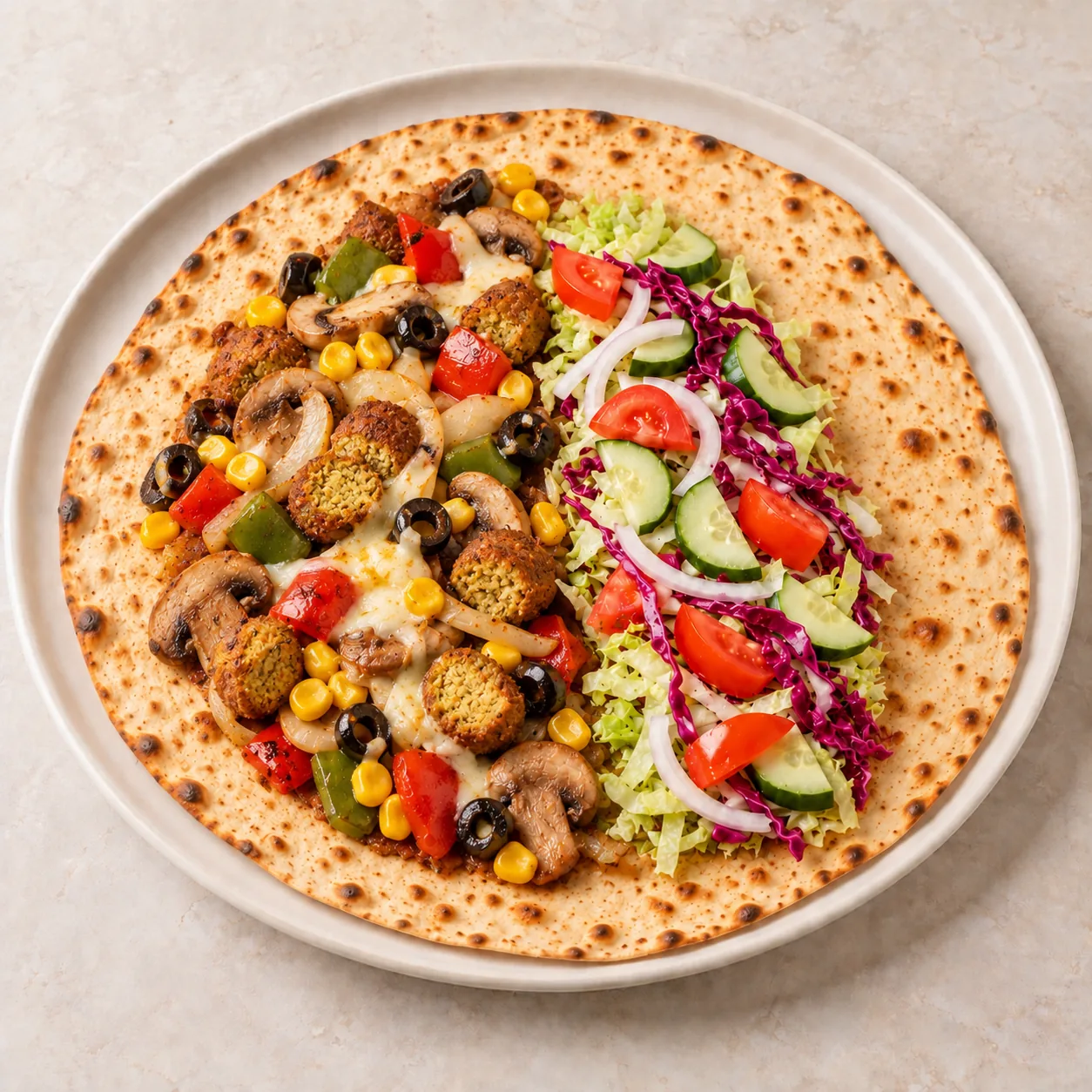 Turkse pizza vega falafel